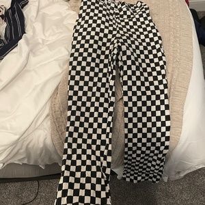Beginning Boutique Flare Checkered Pants Size Small